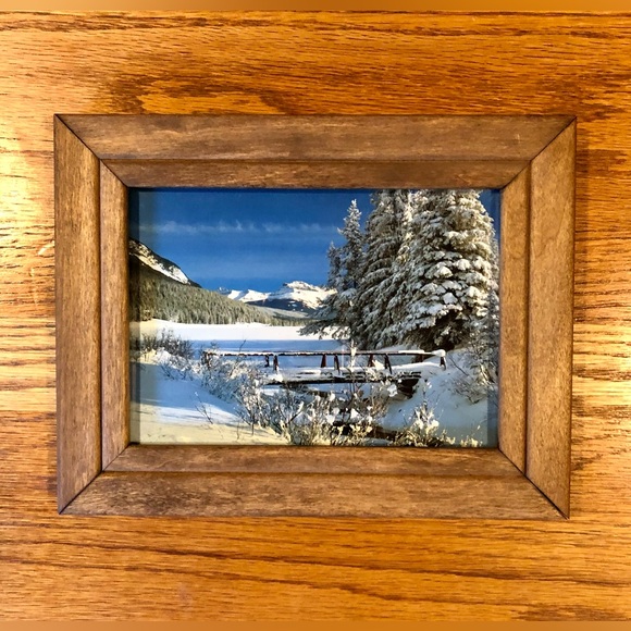 Vintage Winter Mountain Landscape Wood
Frame Art Print Rustic Cabin Farmhouse - Picture 2 of 7